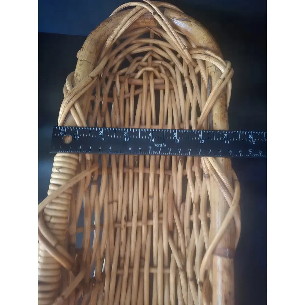 VTG Handwoven Rattan & Wicker French Baguette Basket Tray Entryway